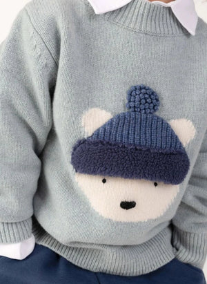 Donsje - Denn Polar Ayı Merino Yünlü Kazak | Mavimsi gri