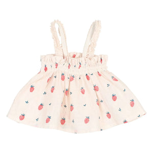 Búho - Organic Cotton Strawberry Top | Light Pink