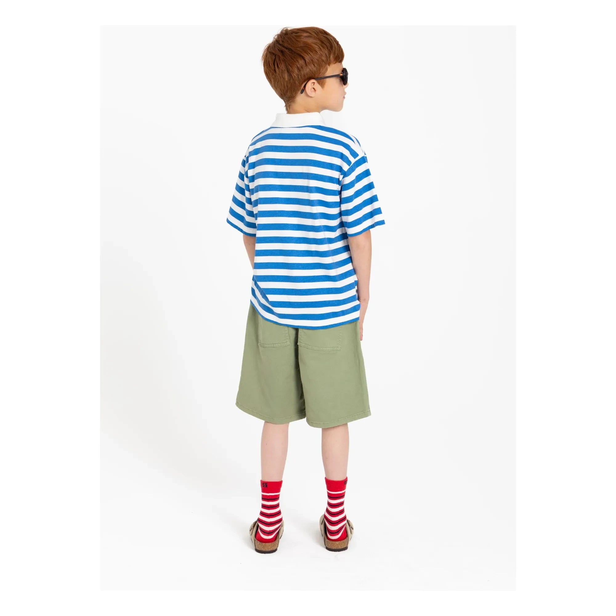 Smallable Kid - Tilo Striped Organic Cotton Polo T-Shirt | Royal Blue