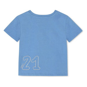 Fliink - Sommer Club Organic Cotton T-shirt | Azure Blue