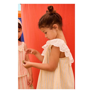 Louise Misha - Danya Striped Organic Cotton Dress | Yellow