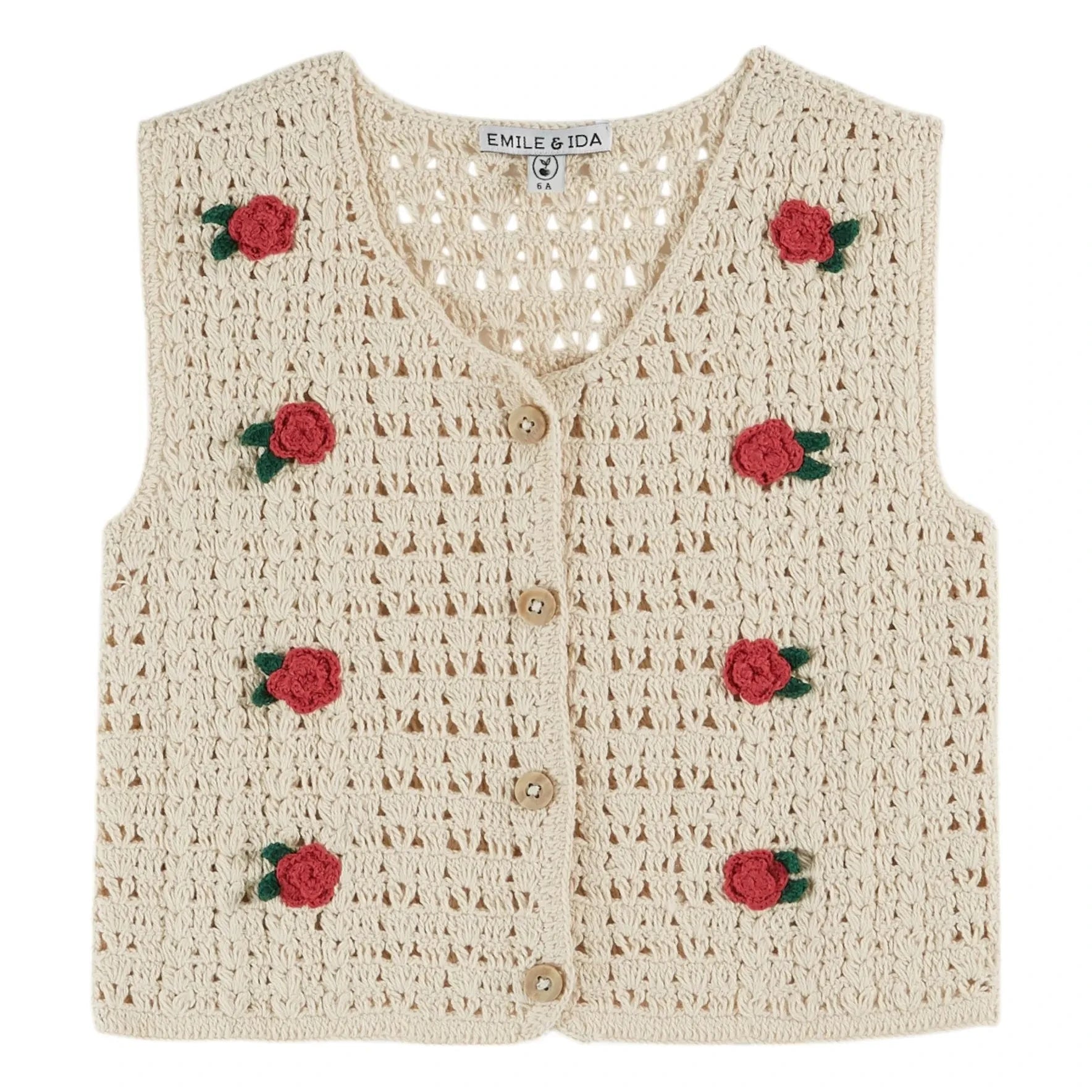 Emile et Ida - Sleeveless Crochet Vest | Ivory