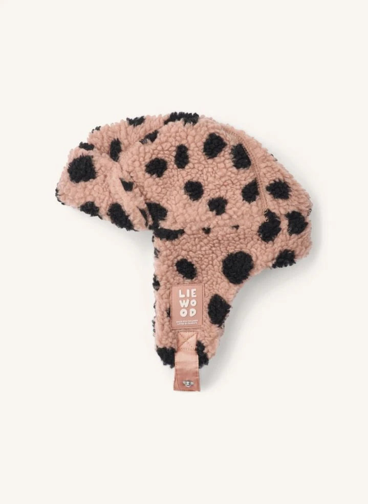 Liewood - Chapka Sherpa Bravo Leopard Recycled Fibers | Dusty Pink