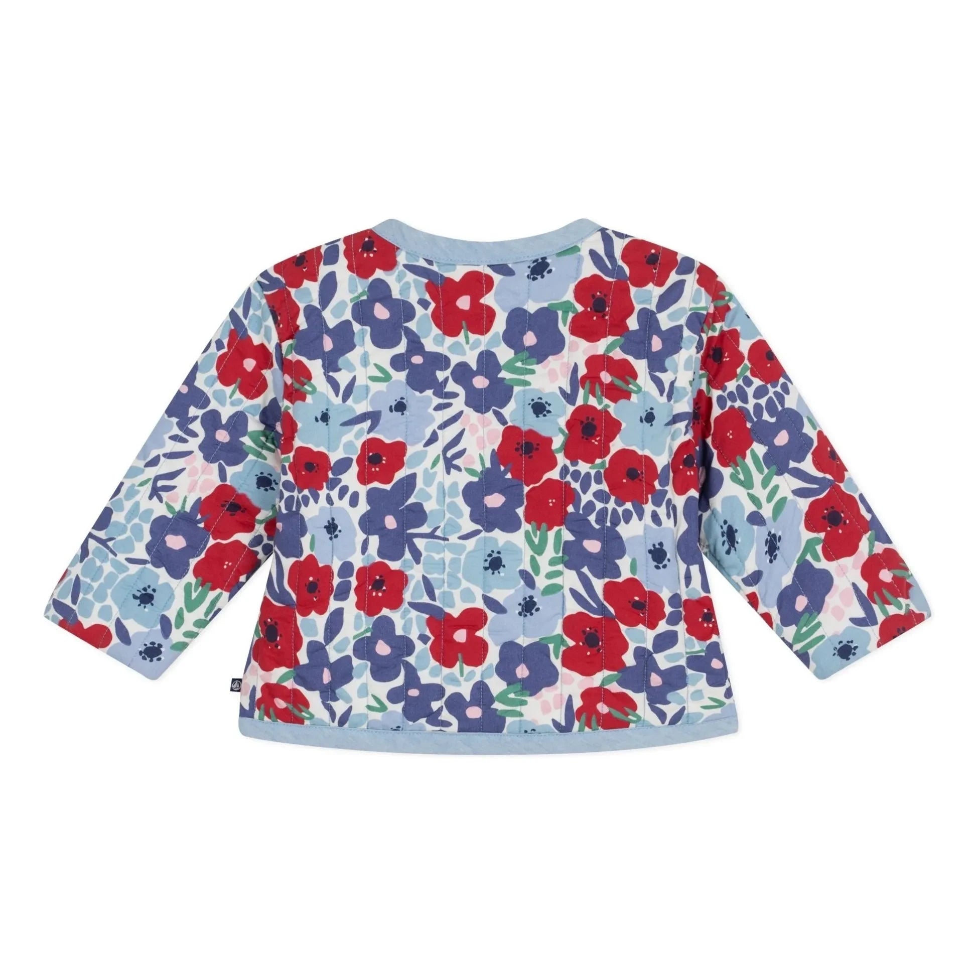 Petit Bateau - Organic Cotton Fleurie Quilted Jacket | Blue