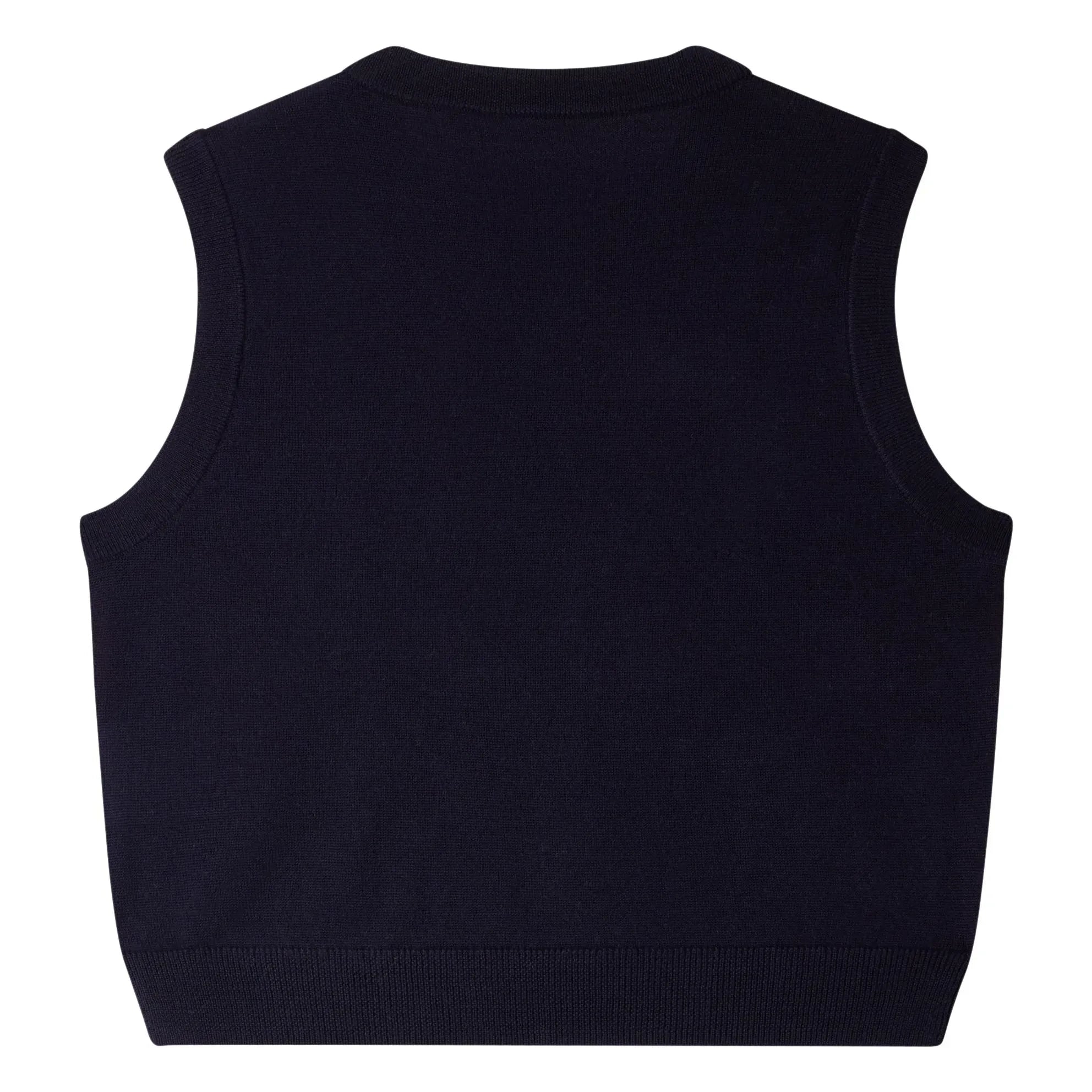 Bonpoint - Maelle Cherry Pattern Wool Sleeveless Sweater | Navy Blue