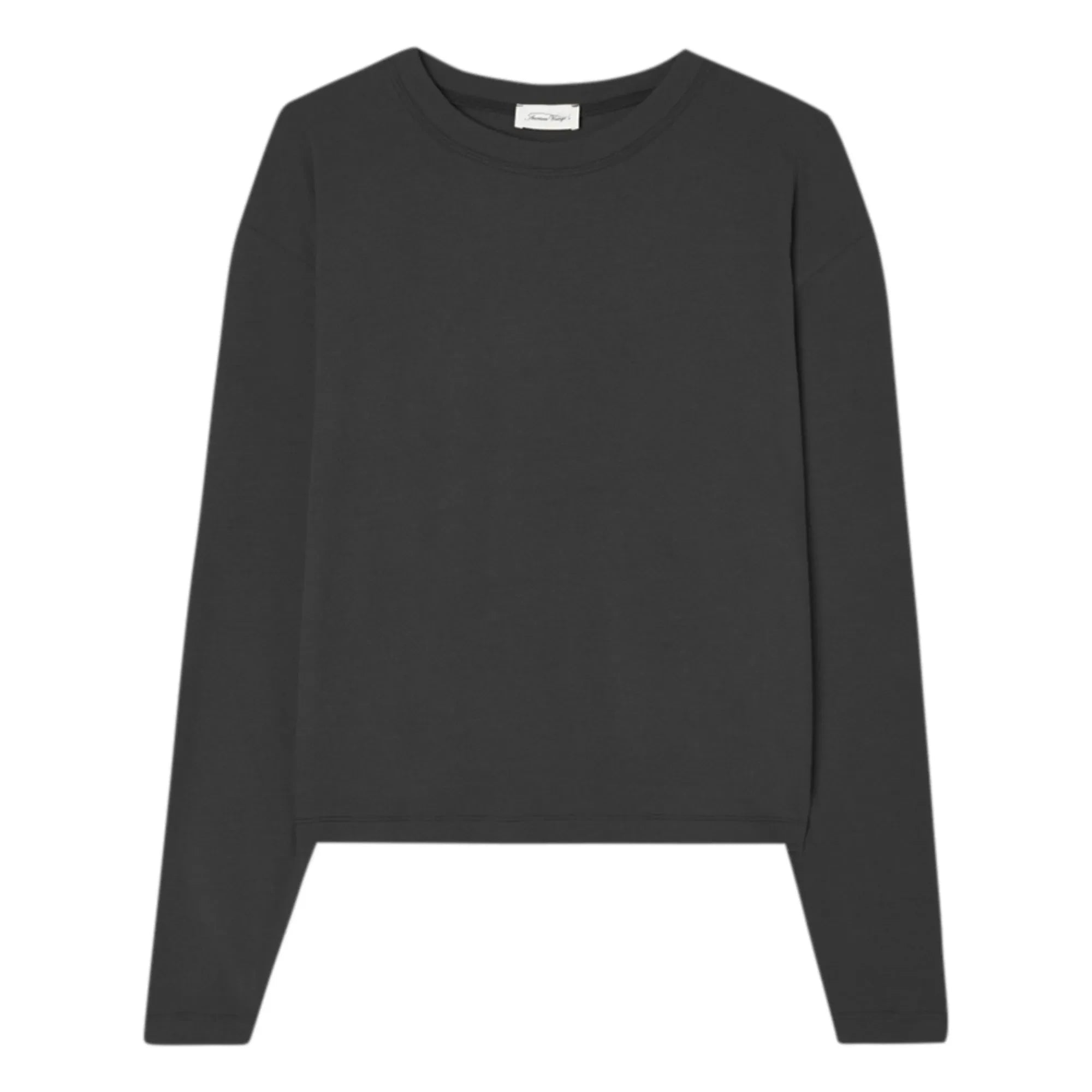 American Vintage - Ypawood Long Sleeve Boat Neck T-Shirt | Charcoal