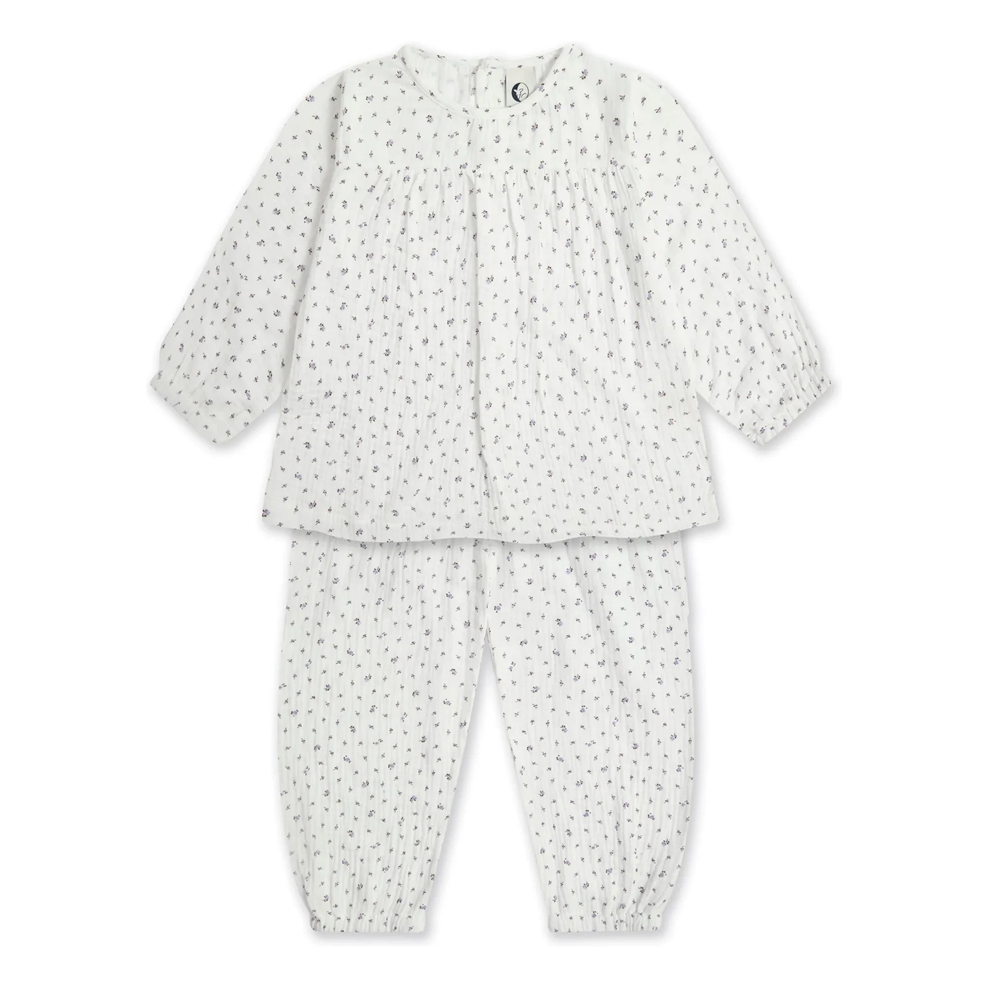 Sleepy Doe - Organic Cotton Floral Pajamas | White