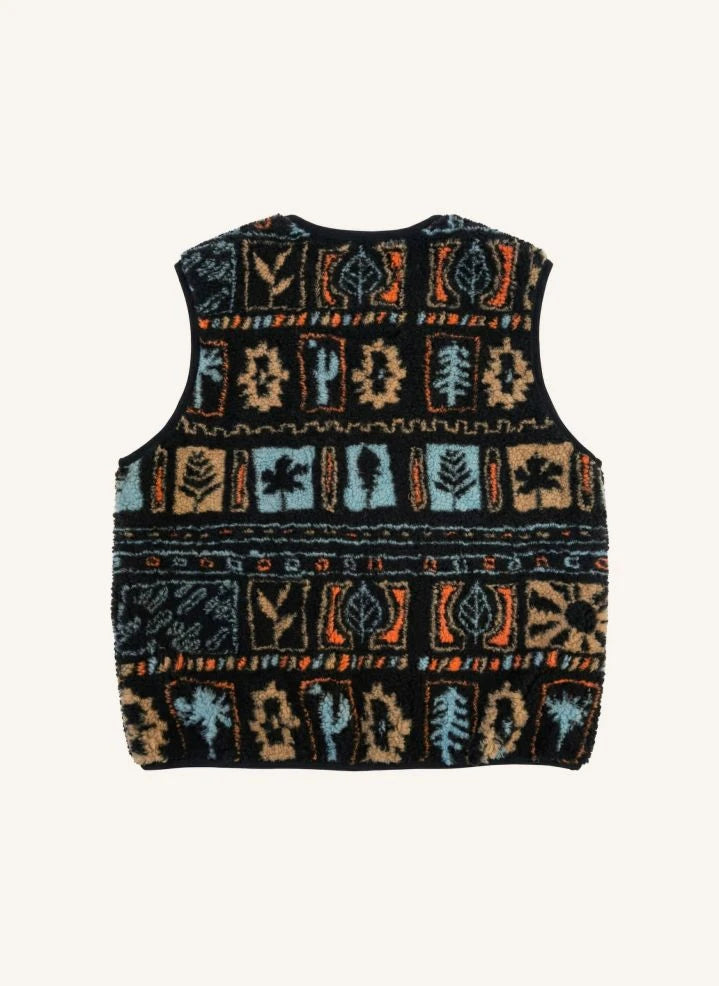 Hundred Pieces - Easy Jacquard Sherpa Kolsuz Ceket | Siyah