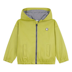 Petit Bateau - Lined Raincoat with Recycled Fibers | Yellow-Green