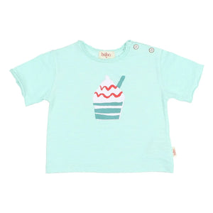 Búho - Ice Cream Print Organic Cotton T-Shirt | Aqua