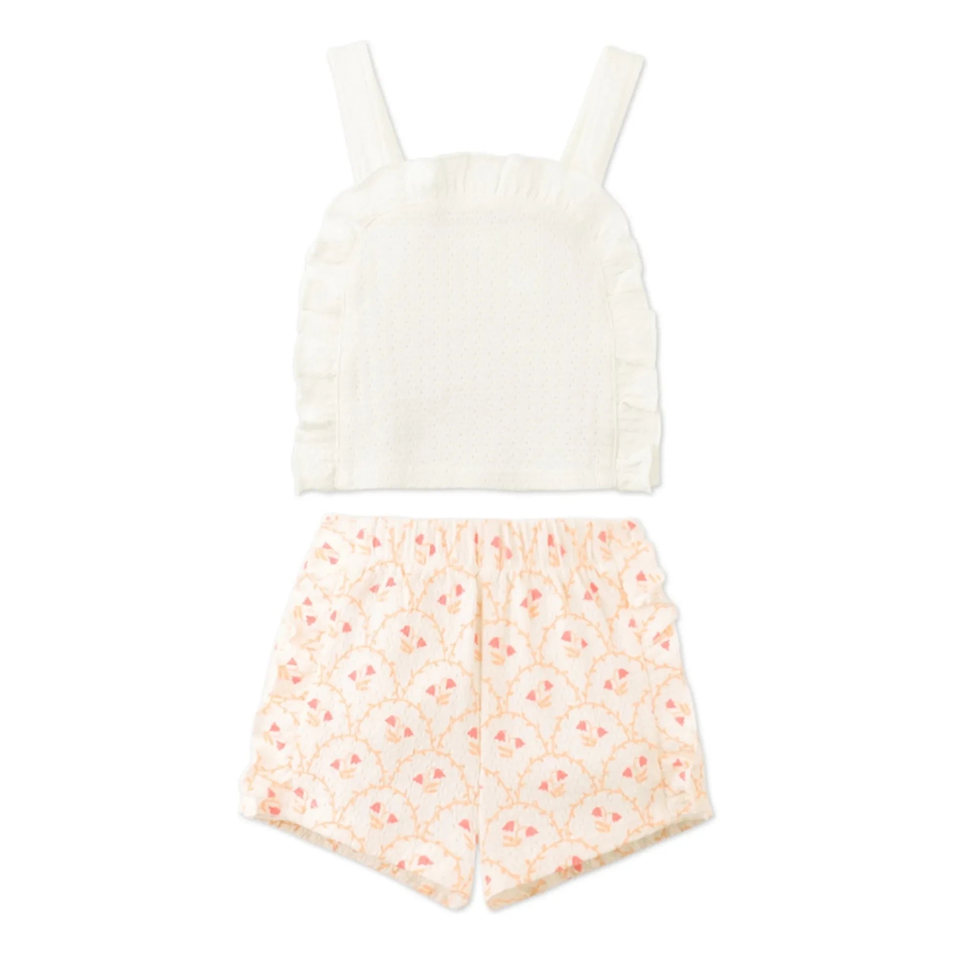 Gingersnaps - Erica ruffle top and shorts set | Ecru