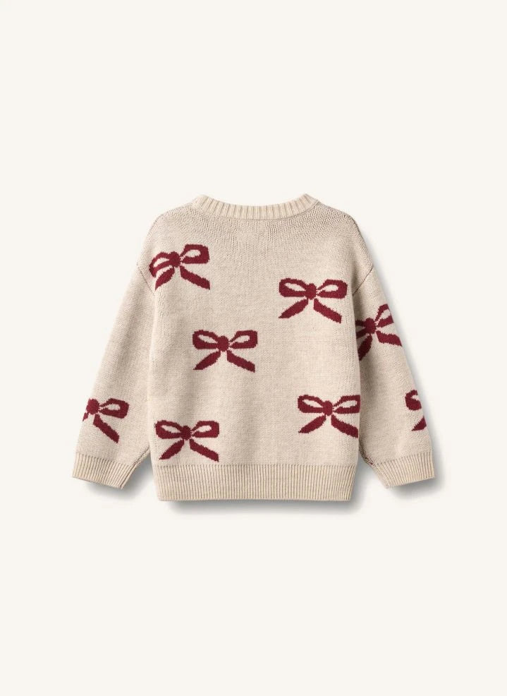 Wheat - Knotted Bow Sweater Merino Wool | Cream