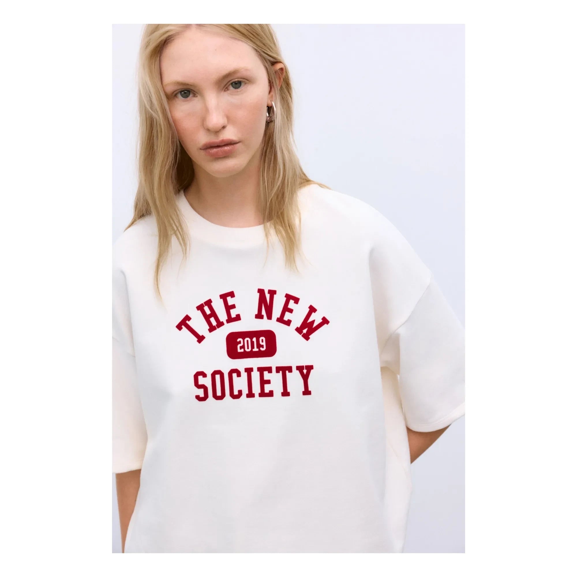 the new society - Ivy Coton T-Shirt | White