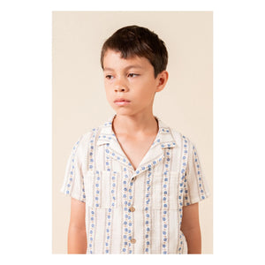 birinit - Sariñena Organic Cotton Shirt with Floral Pockets | Ivory