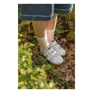 Angulus - Mini Hearts Çift Cırtlı Sneaker | Ekru