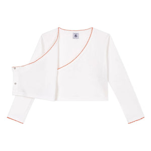 Petit Bateau - Plain Cache Coeur Vest | White