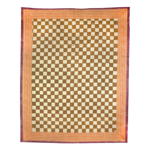 Doing Goods - Checkmate Printed Cotton Tote Bag | Mustard