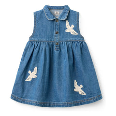 Copenhagen Colors - Blue Bird Print Organic Cotton Denim Dress