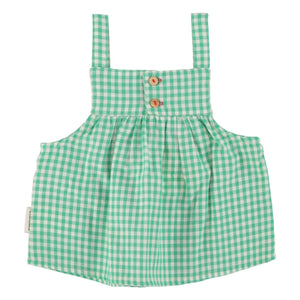 Piupiuchick - Vichy Organic Cotton Top | Turquoise