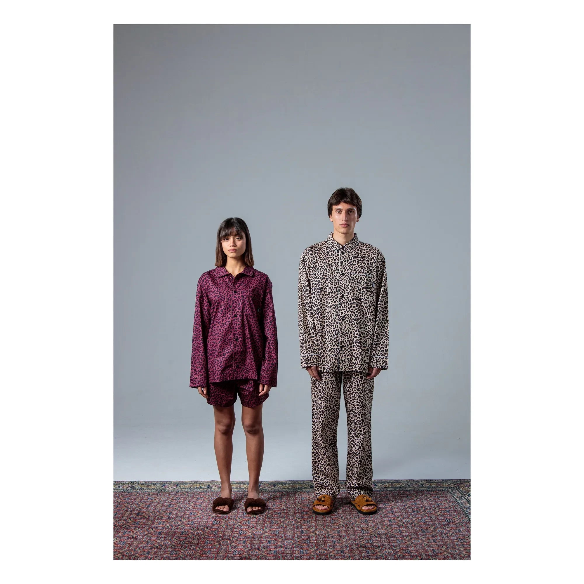 Pockies - Leopar Pijama Gömlek | Bej