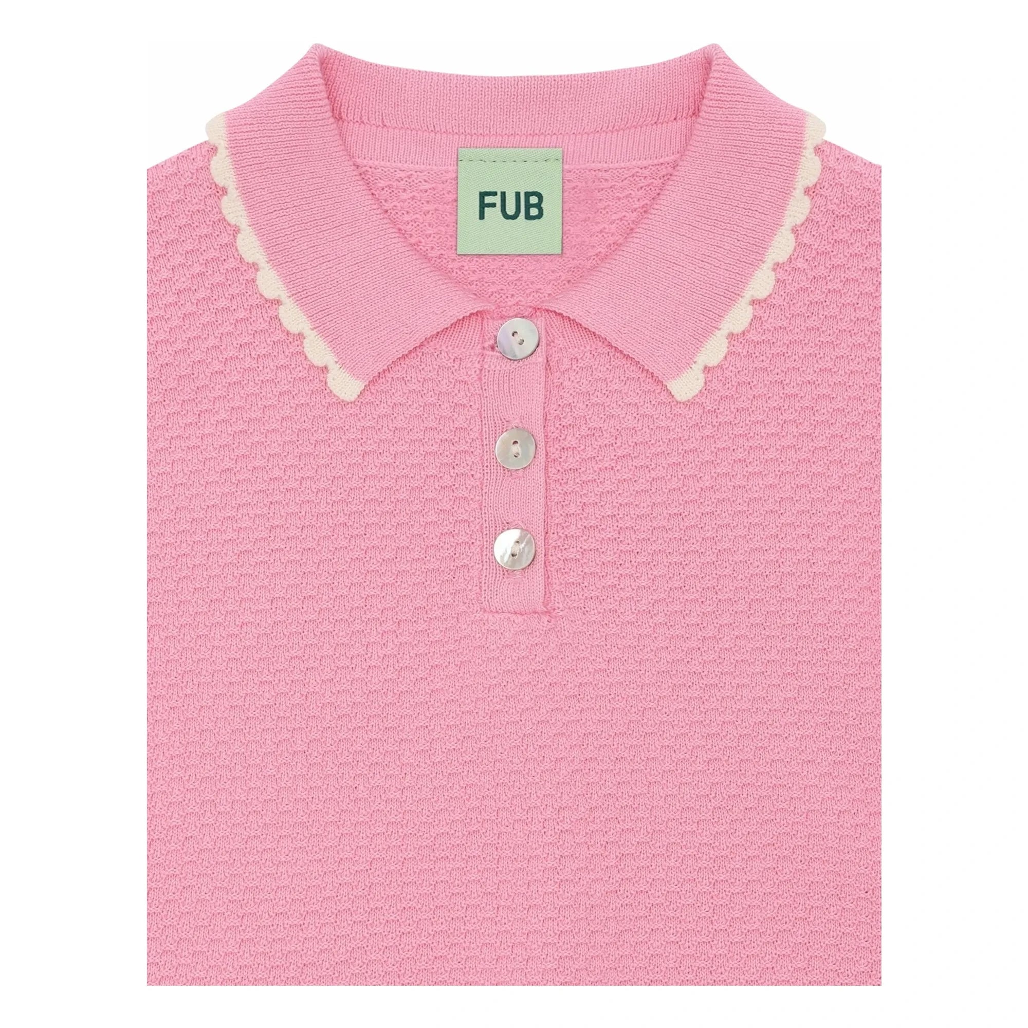 FUB - Polo Oversize Fine Pique Knit Organic Cotton | Candy pink