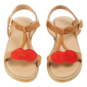 Emile et Ida - Cherries Leather Sandals | Red