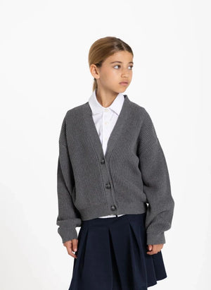 Smallable Kid - Abbey Organic Cotton Cardigan | Grey Mélange
