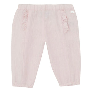Tartine et Chocolat - Powder Pink Linen Ruffled Pants