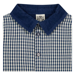 Bonton - Postit Kareli gömlek | Mavi