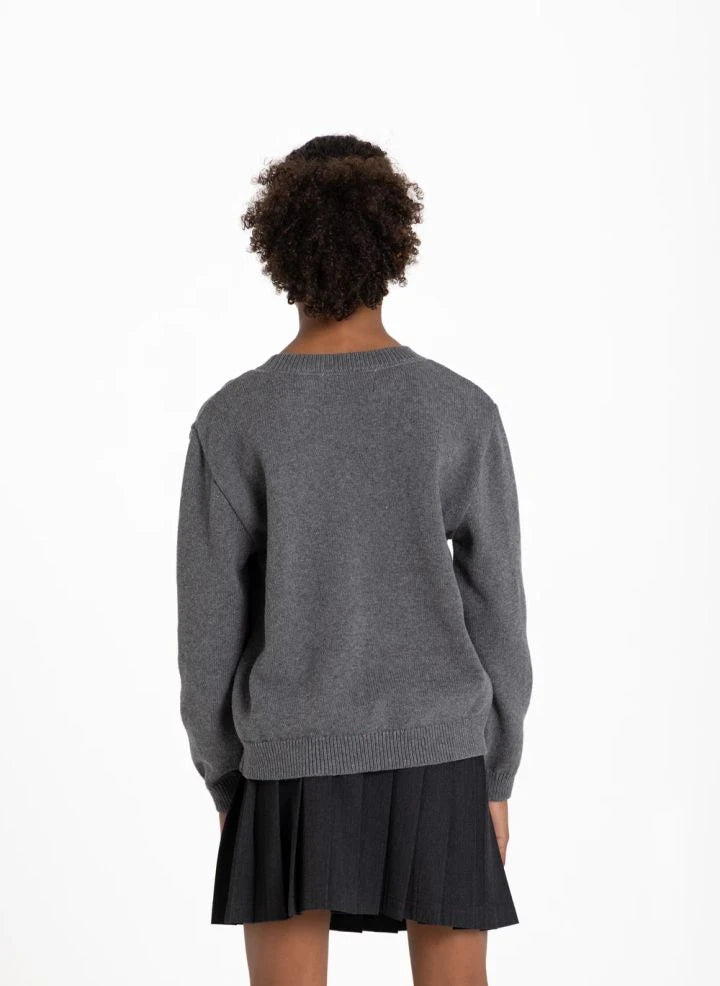 Smallable Kid - Cagnaby Organic Cotton Sweater | Gray Melange