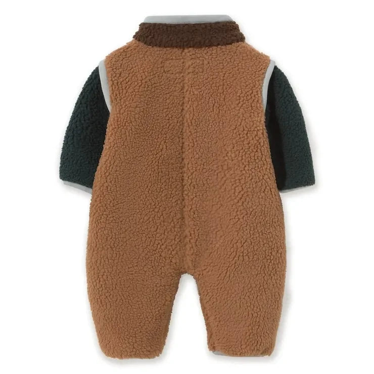 Tinycottons - Sherpa Style Color Blocking Pilot Jacket | Brown