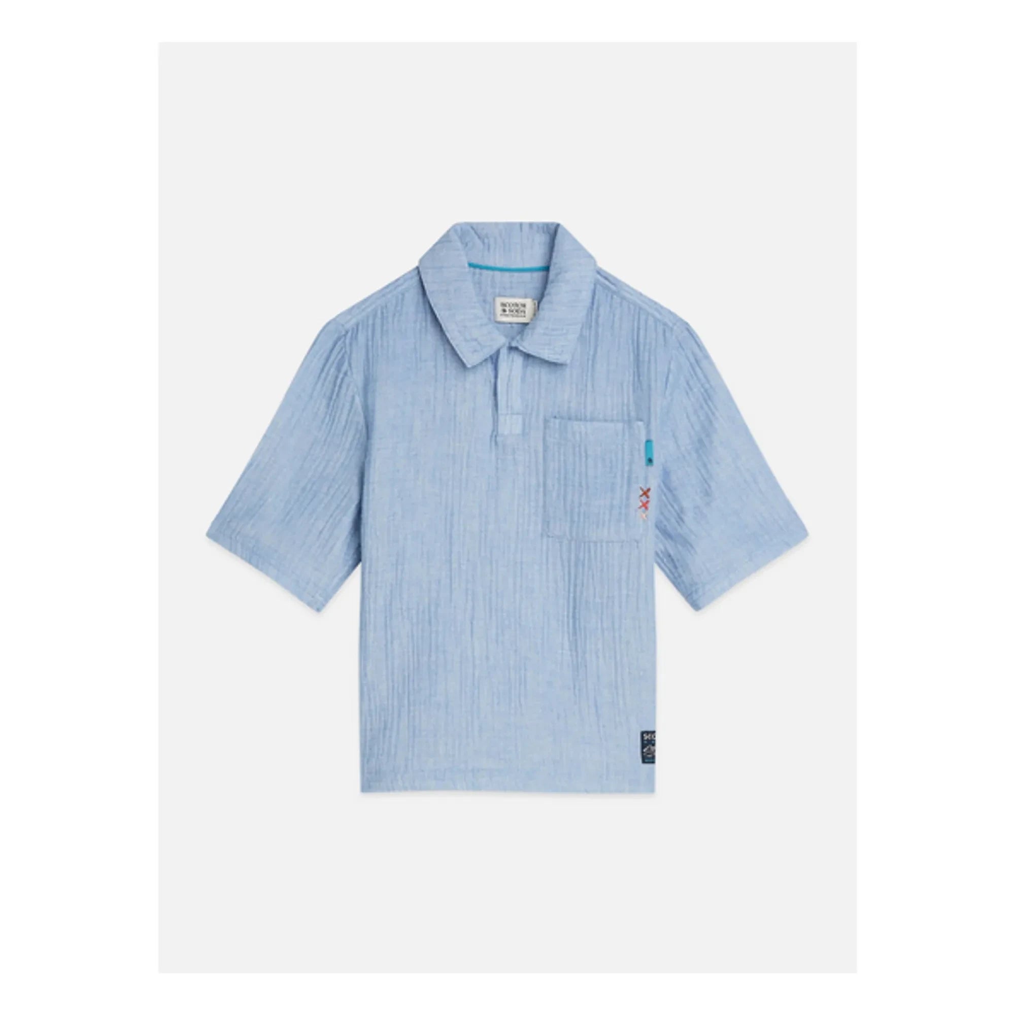 Scotch & Soda - Polo Chambray Shirt | Light Blue