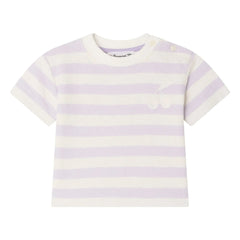 Bonpoint - Cherry Stripe T-shirt | Ecru