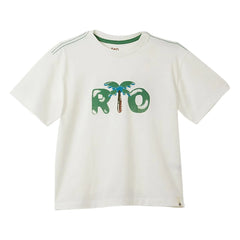 Fabula - Rio Palm Tree T-Shirt | White