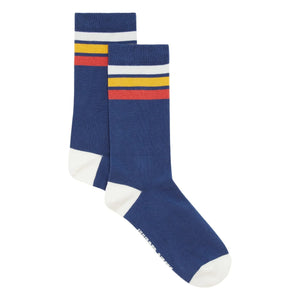 Hundred Pieces - CLASSIC STRIPES BLUE SOCKS | Ecru