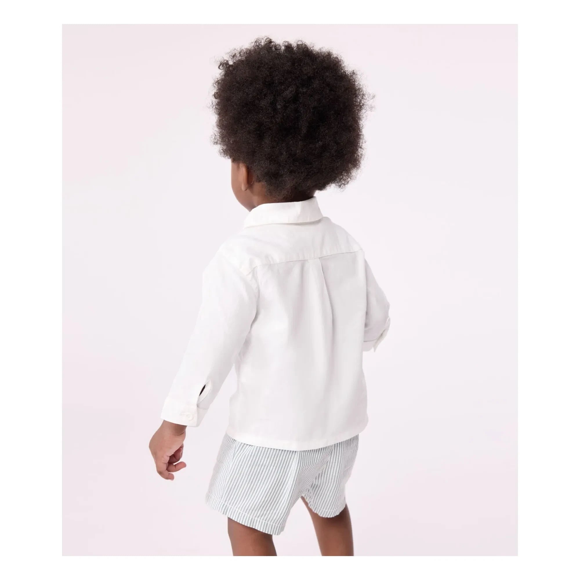 Petit Bateau - Baptism Organic Cotton Shirt | White