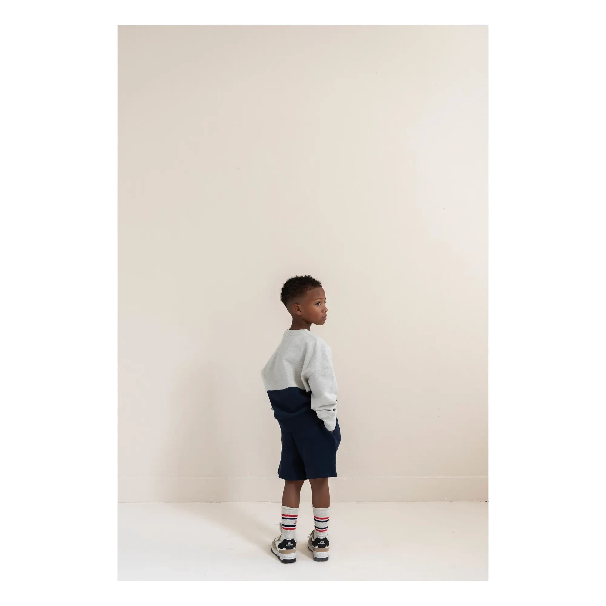 Jenest - Color Block Organic Cotton Sweatshirt | Light Gray