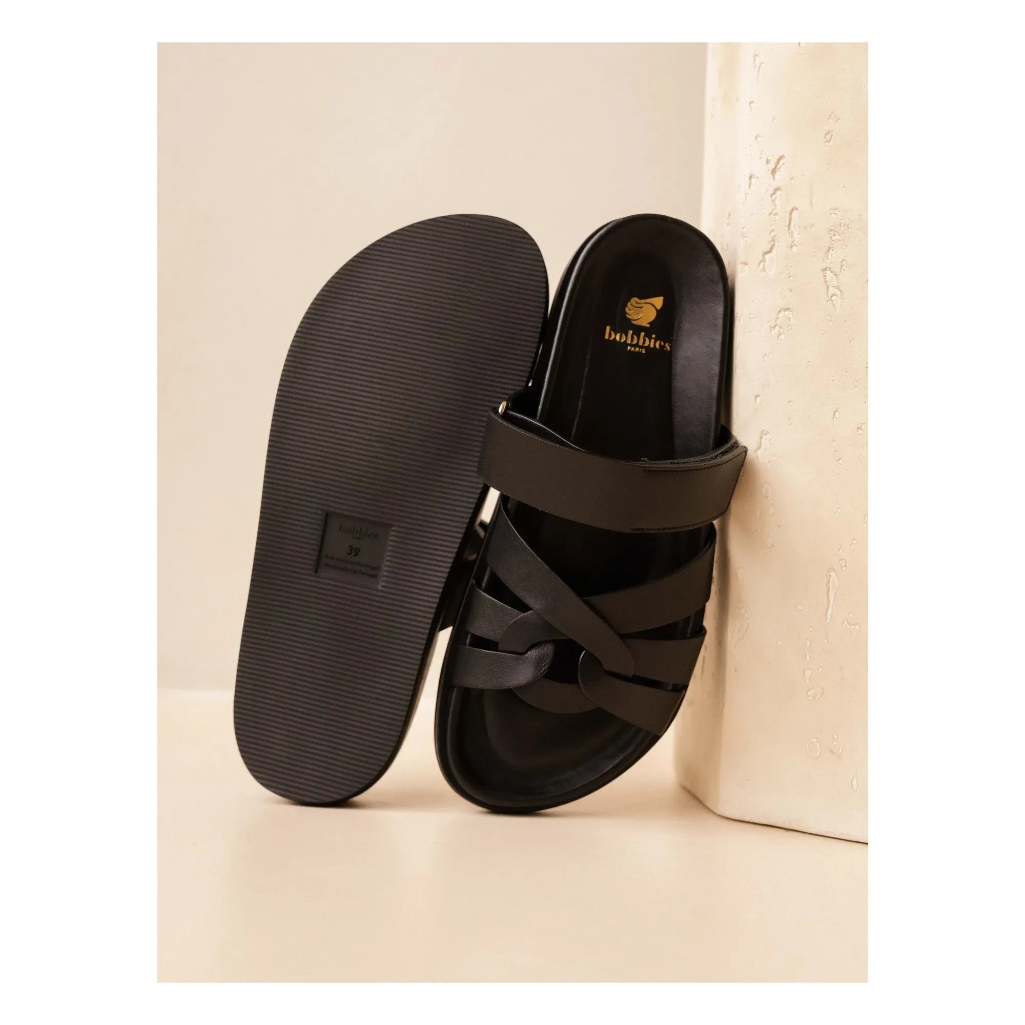 Bobbies - Atlas Leather Sandals | Black