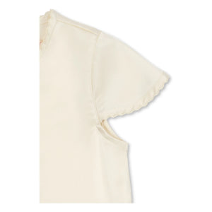 Konges Sløjd - Shimmer Embroidered Tie Blouse | Ecru