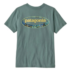 Patagonia - Graphic T-Shirt 95 Oval Logo Organic Cotton | Gray Blue