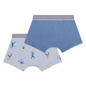 Petit Bateau - 2'li Organik Pamuklu Kayak Boxerları | Mavi