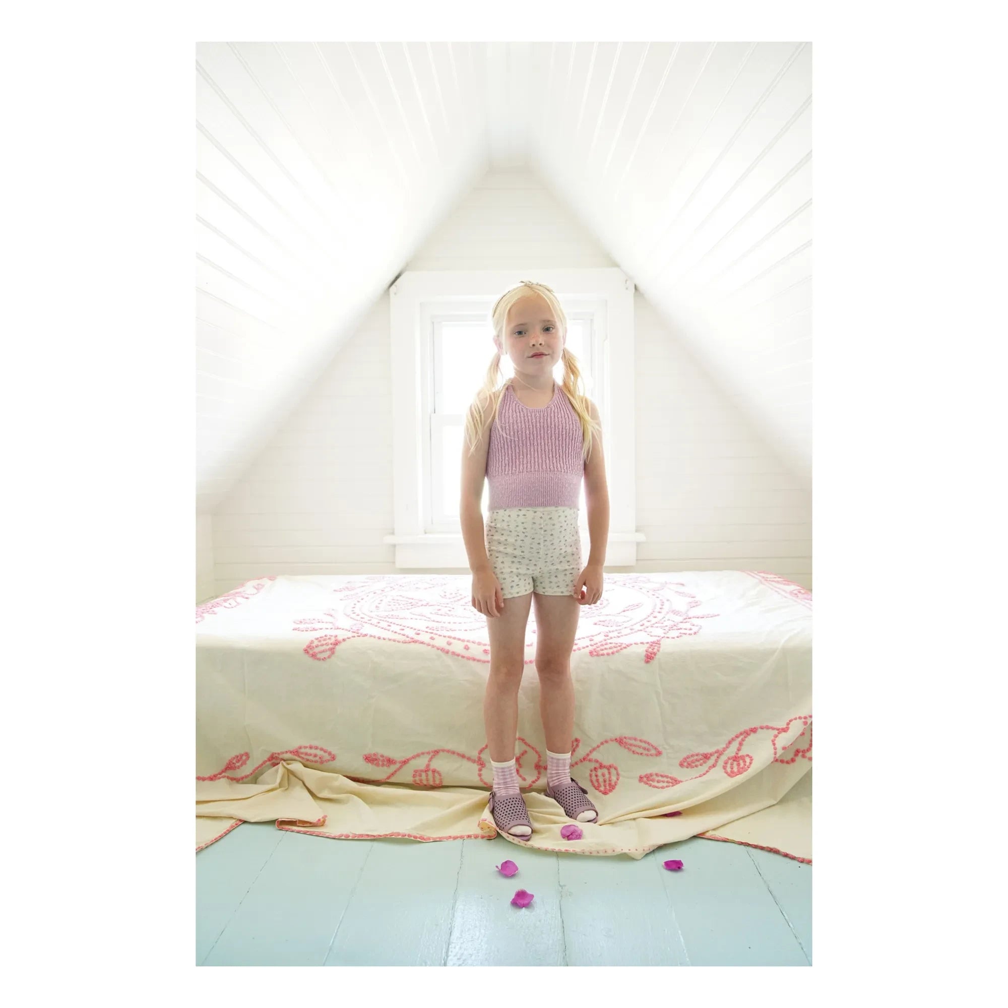 Soor Ploom - Organic Cotton Floral Pattern Shorts | Off White