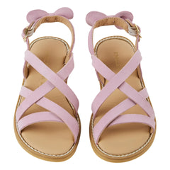 Emile et Ida - Leather Cross-Strap Sandals | Mauve