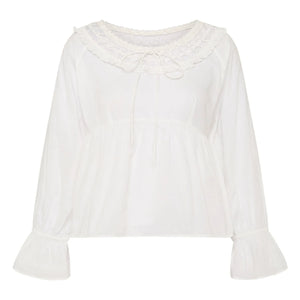 Posse - Danielle Peach Blouse | White