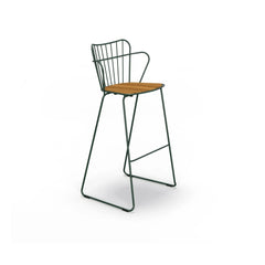 Houe - Paon Outdoor Bar Stool | Chrome Green