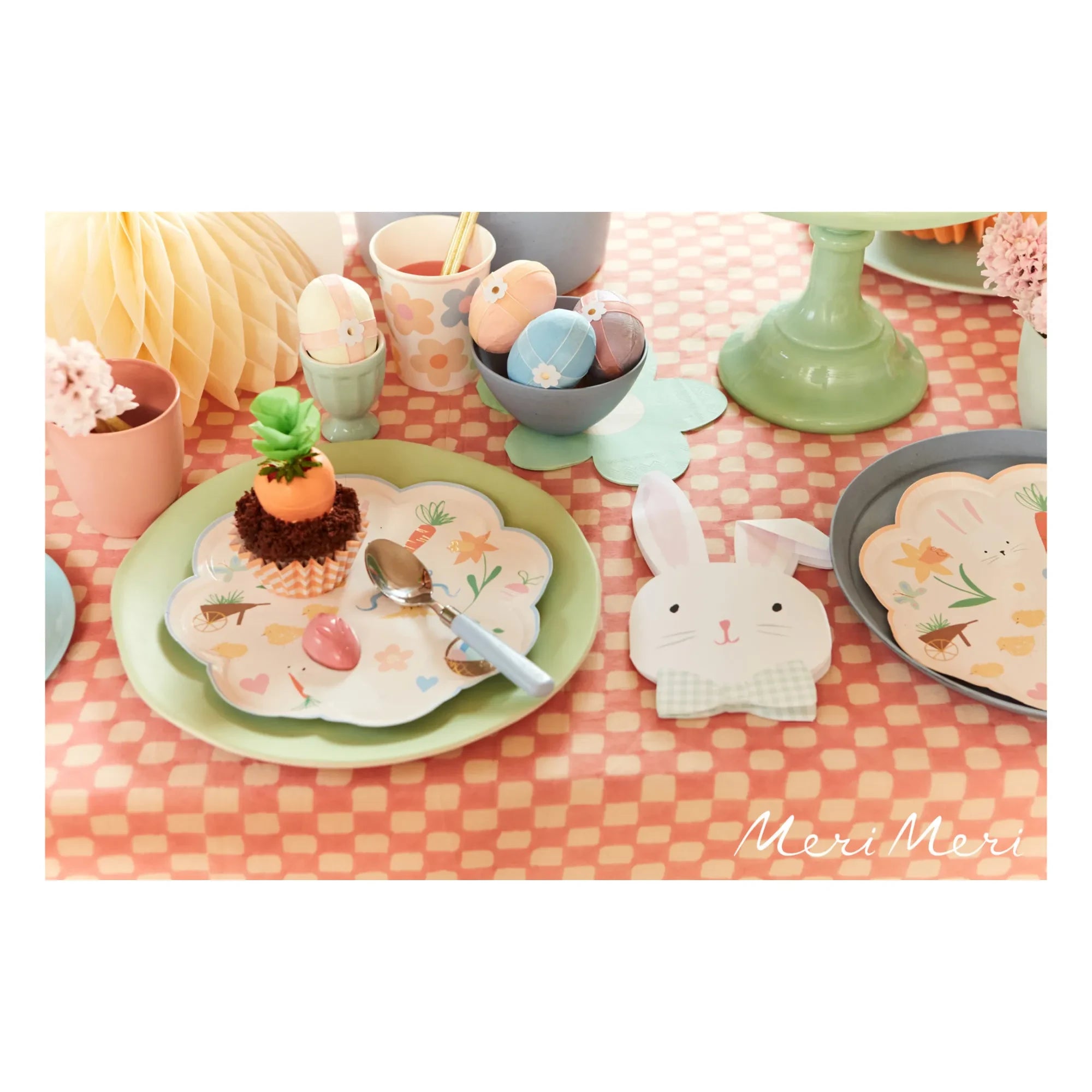 Meri Meri - Paskalya ikonlu yemek tabakları - 8'li Set | Pastel