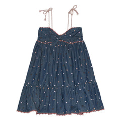 Zimmermann - Awaken Pois Denim Dress | Dark Blue