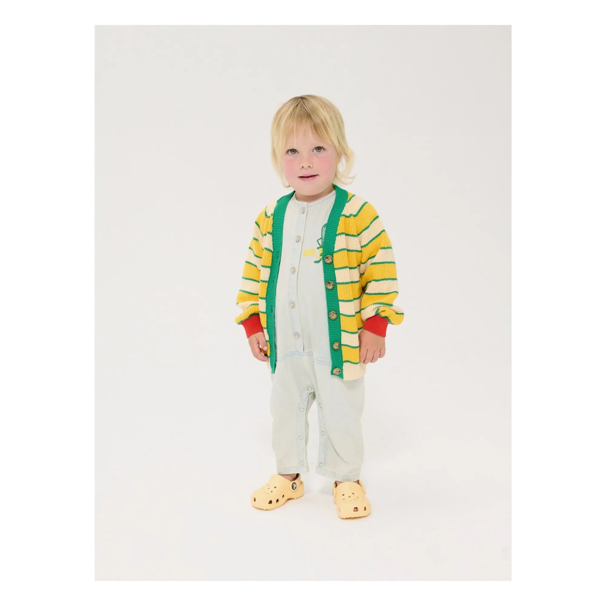Bobo Choses - Striped Organic Cotton Baby Cardigan | Yellow