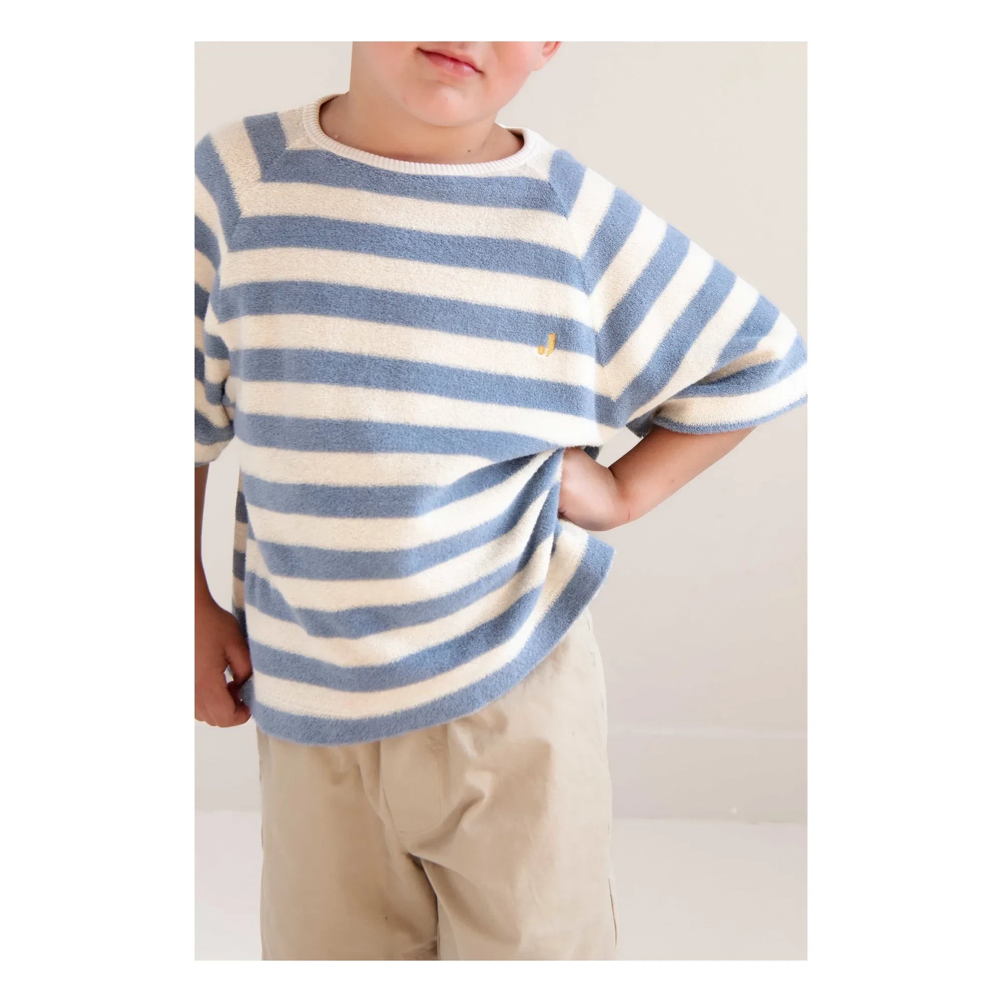 Jenest - Rayé Organic Cotton T-Shirt | Blue