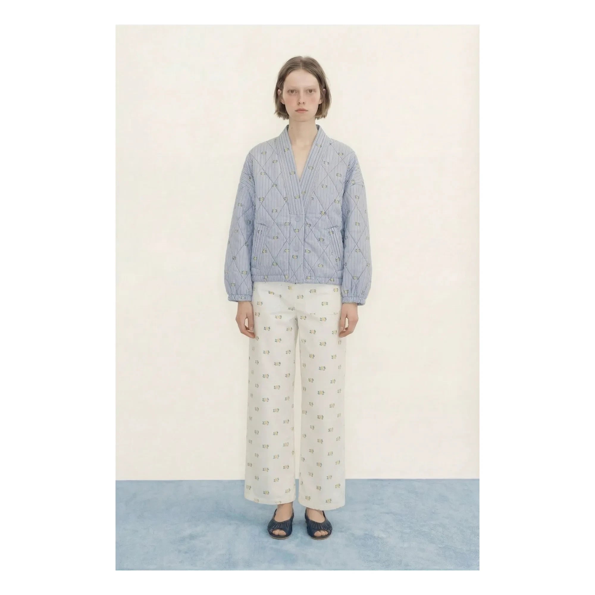 The Tiny Big Sister - Cotton Striped Jacket | Blue
